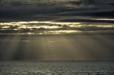 Derniers rayons de soleil sur la mer  Villerville